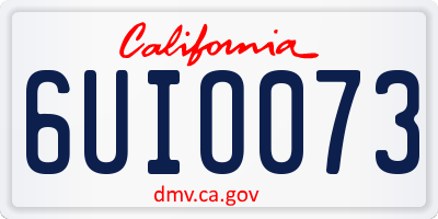 CA license plate 6UIO073