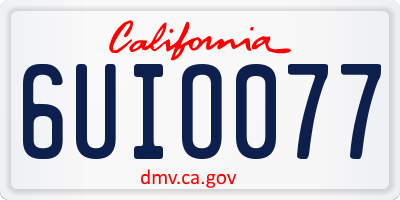 CA license plate 6UIO077