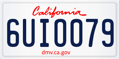 CA license plate 6UIO079