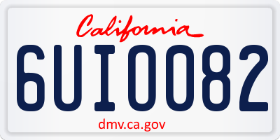CA license plate 6UIO082