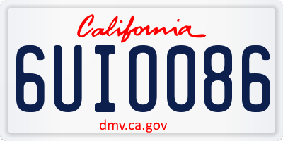 CA license plate 6UIO086