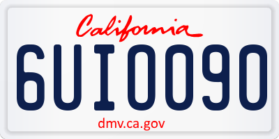CA license plate 6UIO090