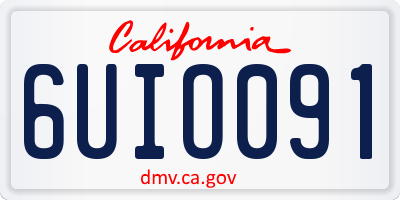 CA license plate 6UIO091