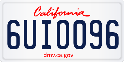 CA license plate 6UIO096