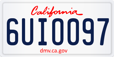 CA license plate 6UIO097
