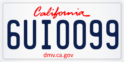 CA license plate 6UIO099