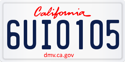 CA license plate 6UIO105