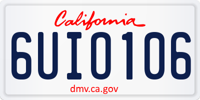 CA license plate 6UIO106