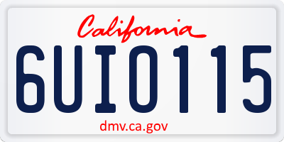 CA license plate 6UIO115