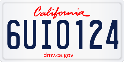 CA license plate 6UIO124