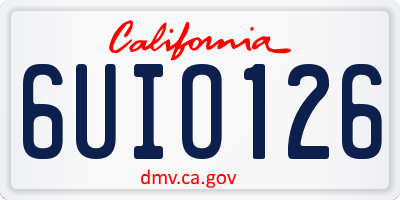 CA license plate 6UIO126