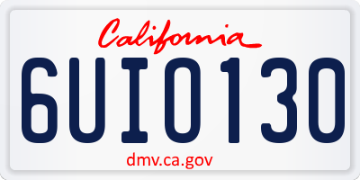 CA license plate 6UIO130