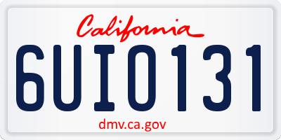 CA license plate 6UIO131