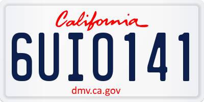 CA license plate 6UIO141