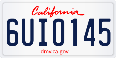 CA license plate 6UIO145