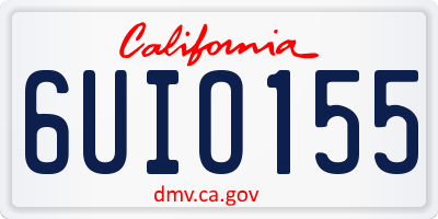 CA license plate 6UIO155