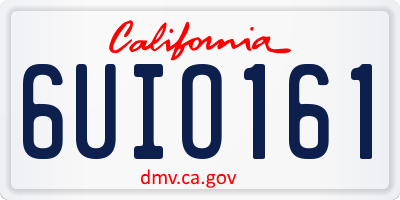 CA license plate 6UIO161