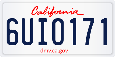 CA license plate 6UIO171