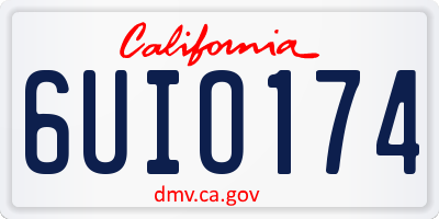 CA license plate 6UIO174