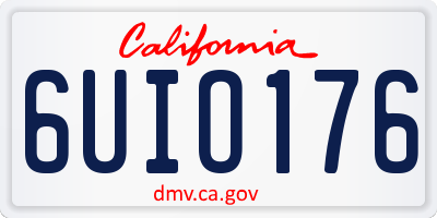 CA license plate 6UIO176