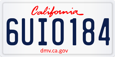 CA license plate 6UIO184