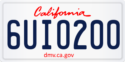 CA license plate 6UIO200