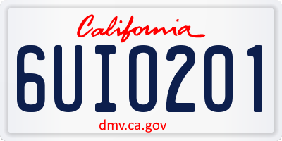 CA license plate 6UIO201