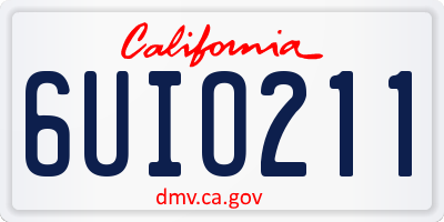 CA license plate 6UIO211