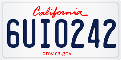 CA license plate 6UIO242