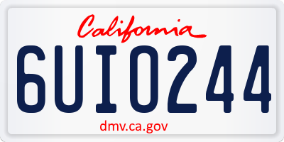 CA license plate 6UIO244