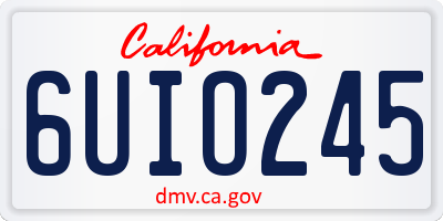 CA license plate 6UIO245