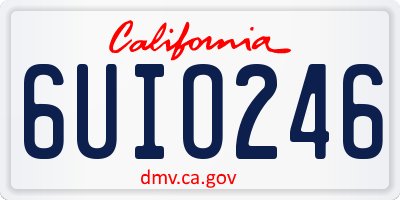 CA license plate 6UIO246