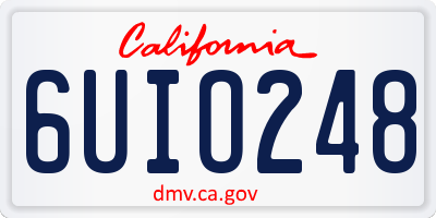 CA license plate 6UIO248