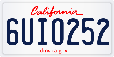 CA license plate 6UIO252