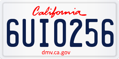 CA license plate 6UIO256