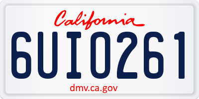 CA license plate 6UIO261