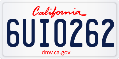 CA license plate 6UIO262