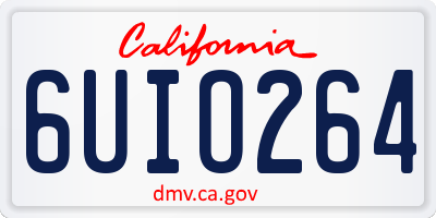 CA license plate 6UIO264