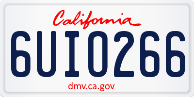 CA license plate 6UIO266
