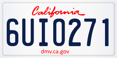 CA license plate 6UIO271