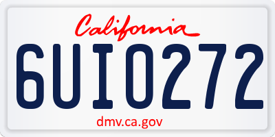 CA license plate 6UIO272
