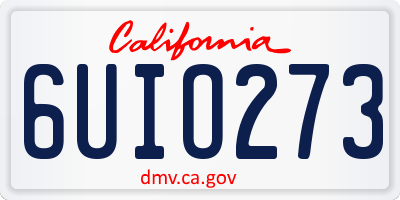 CA license plate 6UIO273