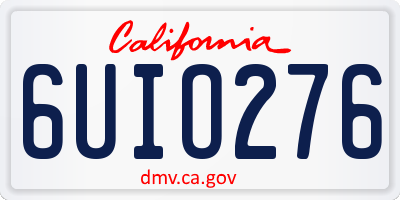 CA license plate 6UIO276