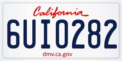 CA license plate 6UIO282