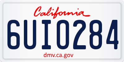 CA license plate 6UIO284