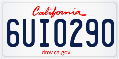 CA license plate 6UIO290