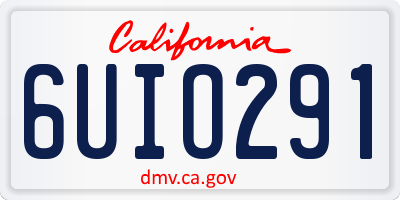 CA license plate 6UIO291