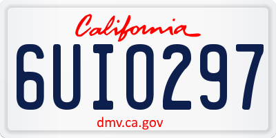 CA license plate 6UIO297