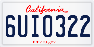 CA license plate 6UIO322