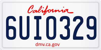CA license plate 6UIO329